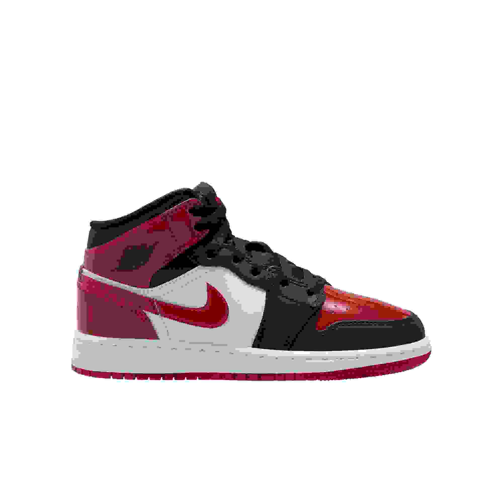 Jordan 1 Mid SE Grade School Boys' "Black/Varsity Red/White" Shoe